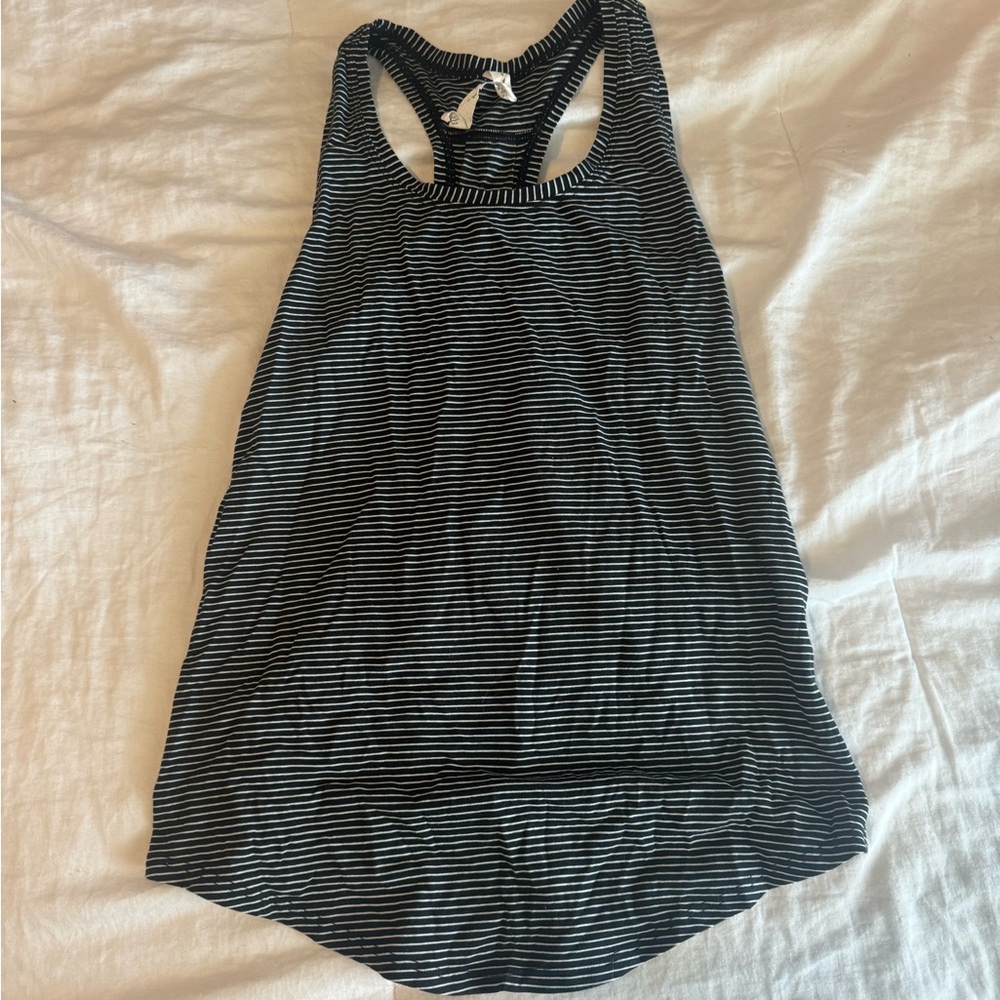 Lululemon Black and White Striped Tank Top Size 4